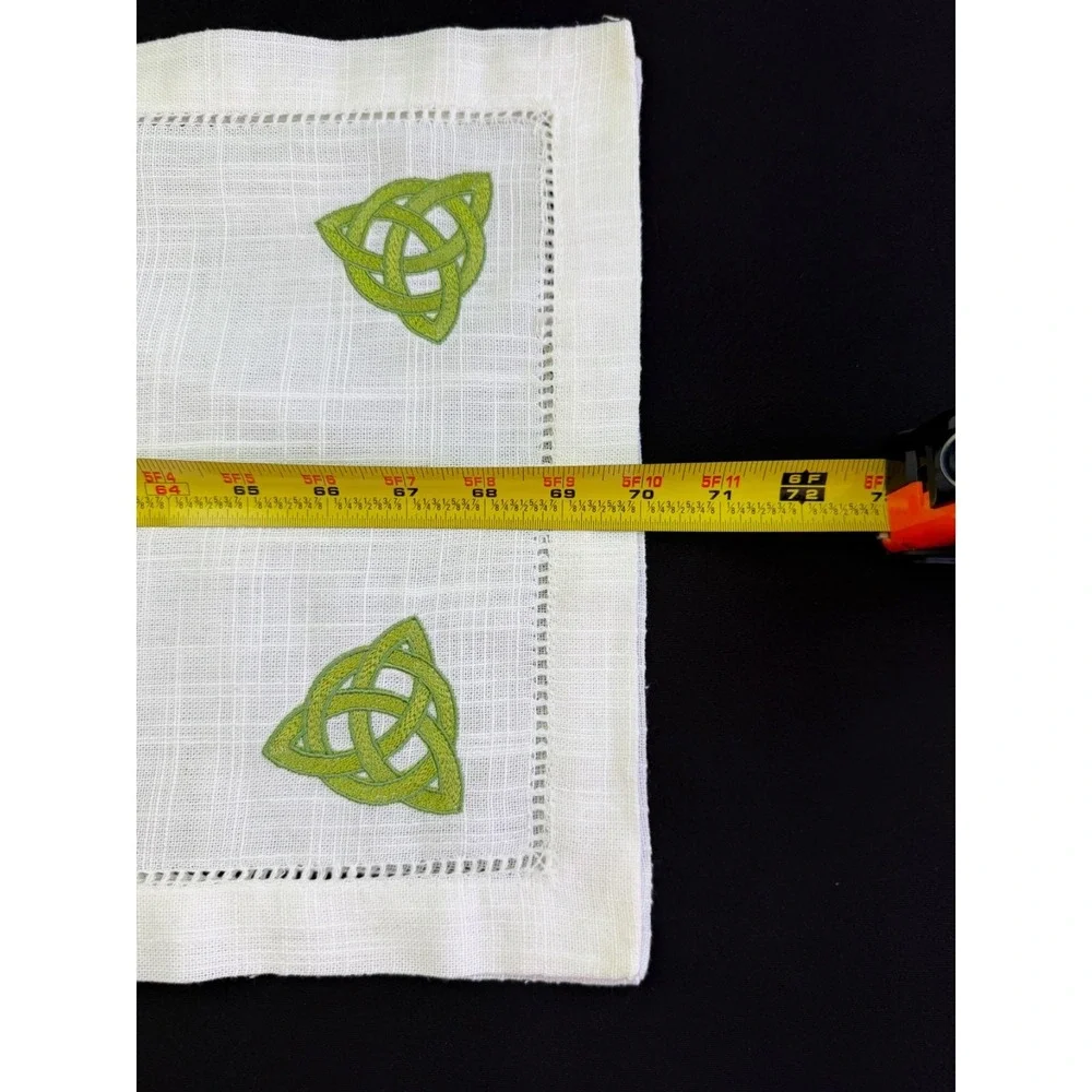 Charles‎ Gallen Irish Linen Textile Trinity Knot Table Runner 12X70 Made Ireland
